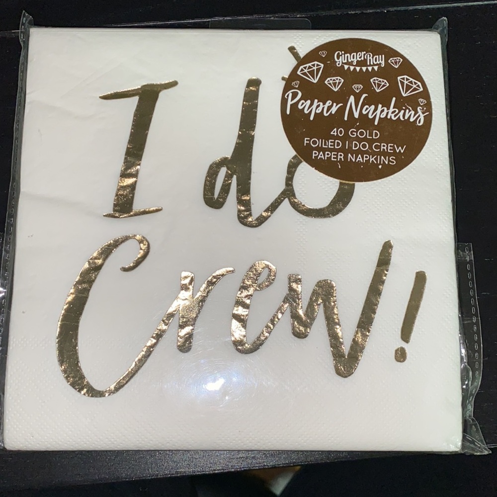 Ginger Ray I do Crew Gold Foiled Paper Napkins